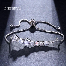 EMMAYA Кубический Цирконий Кристалл CZ регулируемый браслет для женщин в серебряном цвете Свадебные украшения