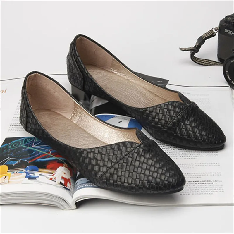 TIMETANG große größe 40,41 neue factore schuhe frauen klassische Gestrickte pu flache schuhe dame spitz V-mund casual frühling herbst C161