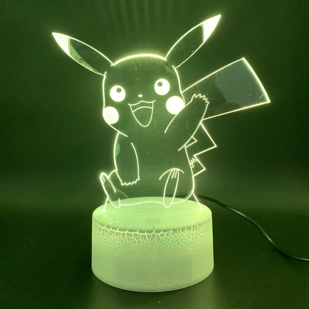 Светодиодный ночник игры Pokemon Go изменение цвета 3d лампа домашний декор атмосфера подарок на день рождения для ребенка Новинка свет Пикачу