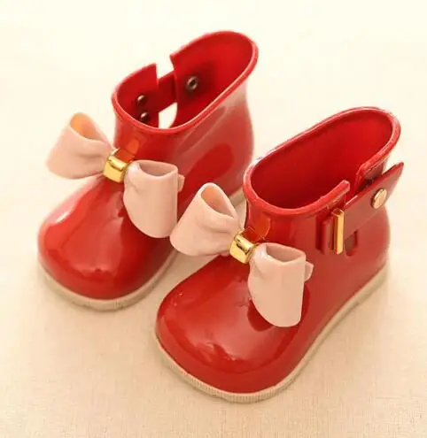 

Fashion little kids Waterproof Boots Beauty Bow baby girls boys Rainboots nonslip Rubber jelly Shoes children Rain shoes