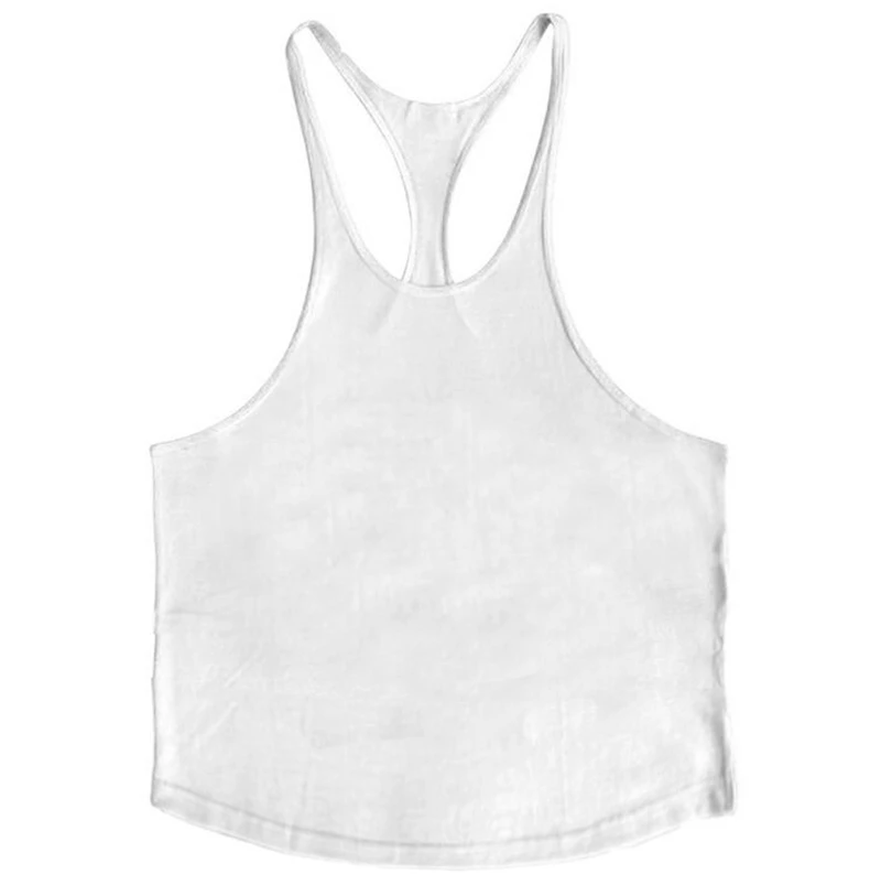 Muscleguys для бодибилдинга майки для мужчин пустой жилет сплошной цвет тренажерные залы singlets нательная футболка для фитнеса мужской жилет без рукавов - Цвет: Белый