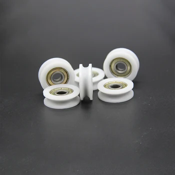 

10 pcs U Nylon plastic Embedded 608 Groove Ball Bearings 8*30*10mm Guide Pulley