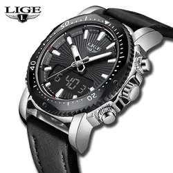 LIGE мужские часы лучший бренд класса люкс мужские модные спортивные часы светодиодный цифровой водостойкий часы Кварцевые Relogio Masculino