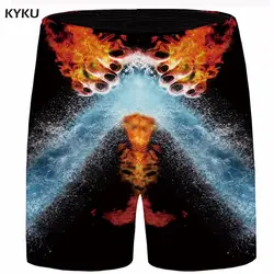 KYKU бренд пламя короткие мужские черные шорты воды брюки-Карго повседневные Короткие Готический Гавайи короткие летние мужские короткие 2018