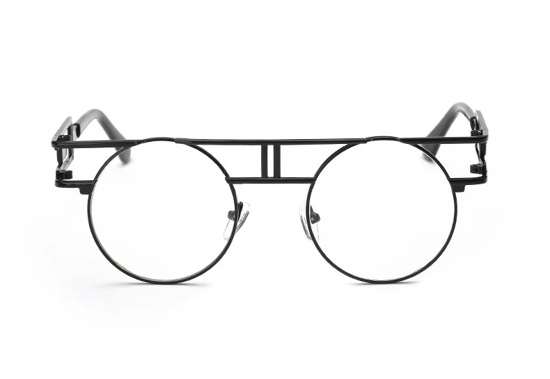 Emosnia Уникальные Круглые Солнцезащитные очки в стиле стимпанк женские готические модные брендовые Дизайнерские мужские солнцезащитные очки в винтажном стиле Oculos De Sol Feminino - Цвет линз: C10 Black Clear