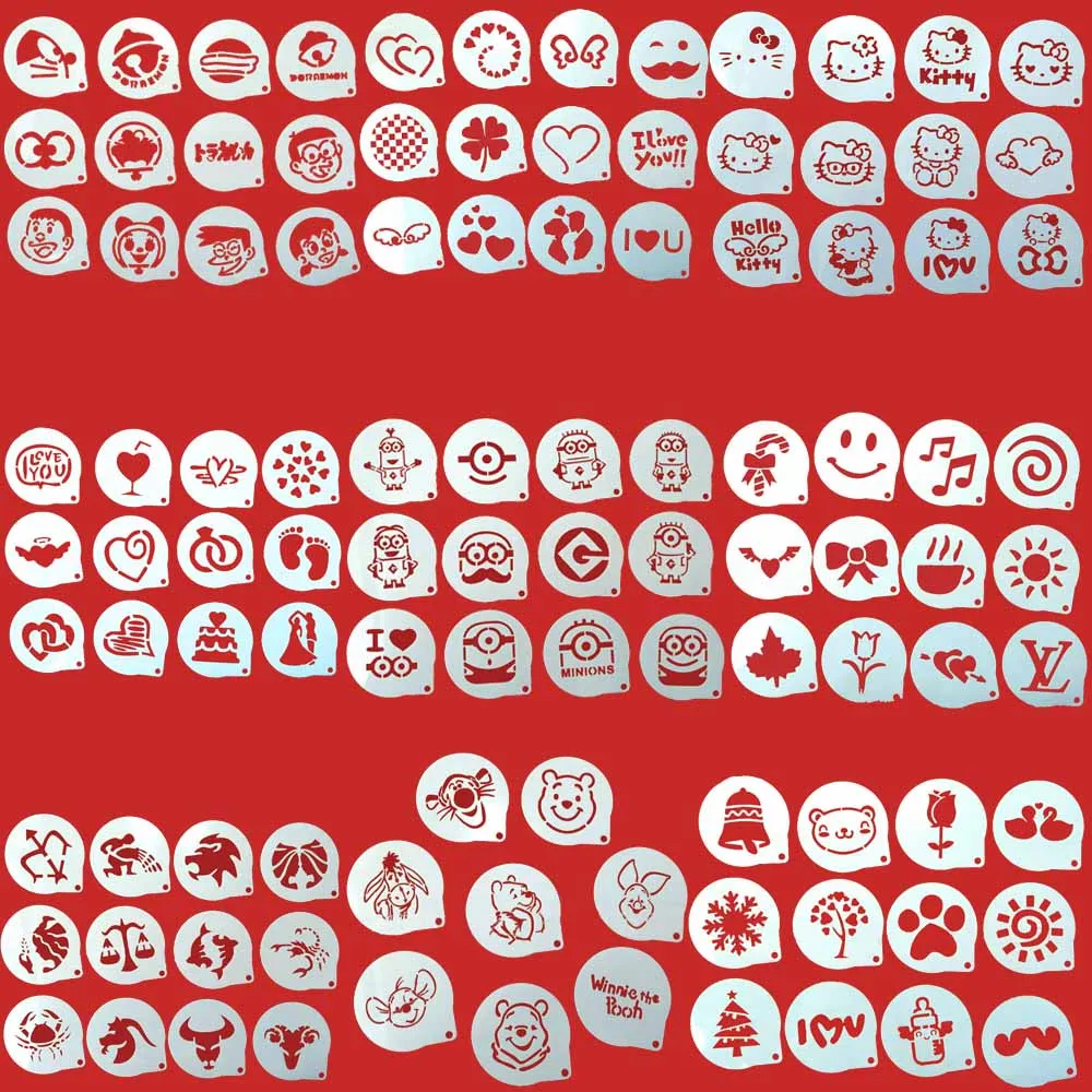 Coffee Art Or Cake Decoration Stencils