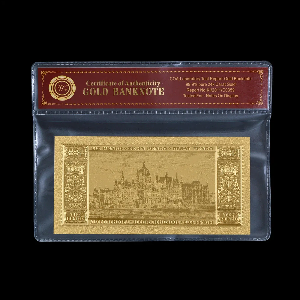 Редкие Банкноты HUNGARY 10 FORINT GOLD LIMITED дополнение NOTE& FREE COA