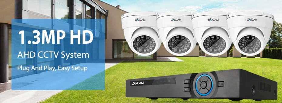 LOXCAM h.265 4CH 1080P DVR комплект 4ch CCTV система 4 шт. 960P IP66 in/наружная система безопасности домашняя видео набор для наблюдения