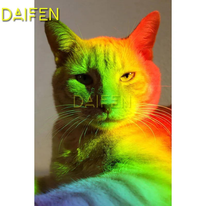 

5D DIY Diamond embroidery Cross stitch colorful Full Square Diamond painting colorful cat Full Round Diamond mosaic colorful cat