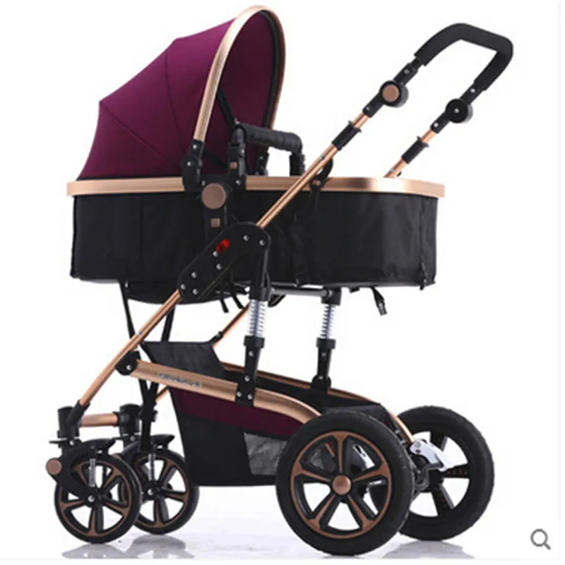 

Baby travel system European standard stroller can sit to avoid damping folding baby child hand pushing a stroller landscape