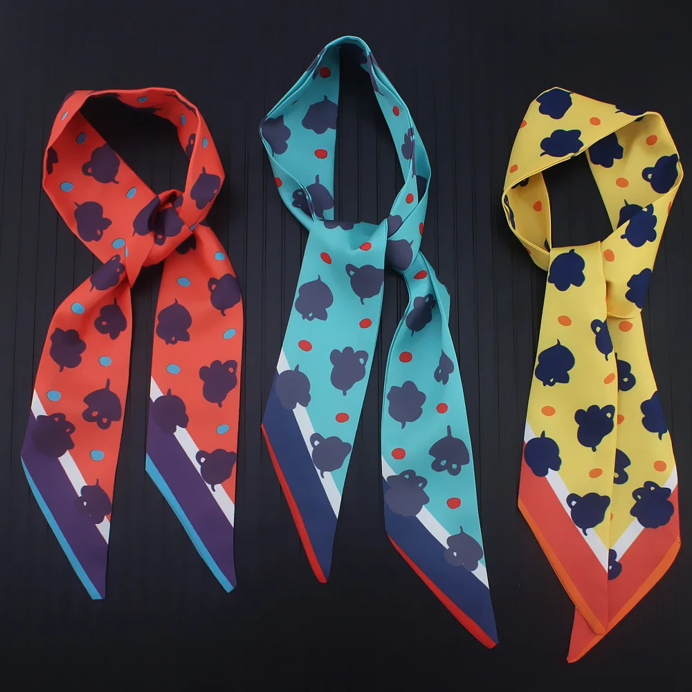 Classic Design Colorful Unique New Arrival Lady Silk Lengthen ribbons Bag Scarf Long Ribbon Hair Bandeaus Choker Neck Decoration