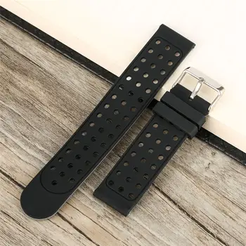 

22MM Mixed Color Soft Silicone Watches Band Casual Waterproof Replacement Watch Bracelet Strap with 3 Lines New Pin Buckle