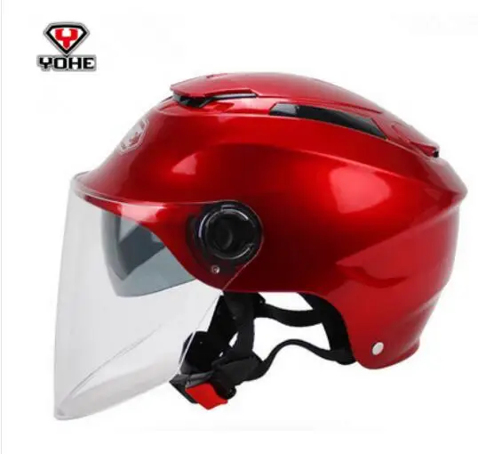 YOHE 365A шлем мотоциклетный шлем с двойными линзами Летний шлем полупокрытый четыре сезона мужской и женский Универсальный 365A - Цвет: Серый