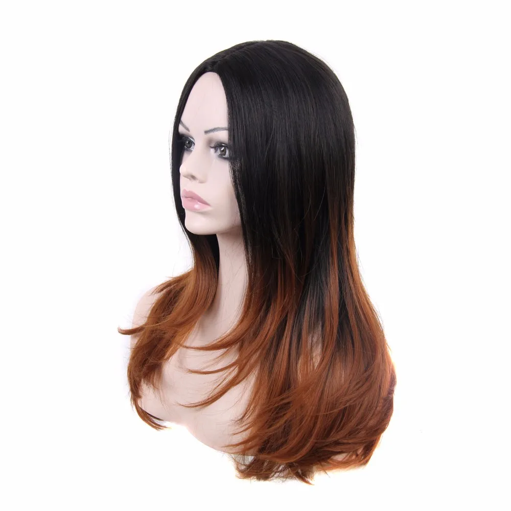 Silky Straight Heat Resistant Synthetic Hair Long 23 Inches Glueless None Lace African American Women Wigs Best Natural Looking (1)