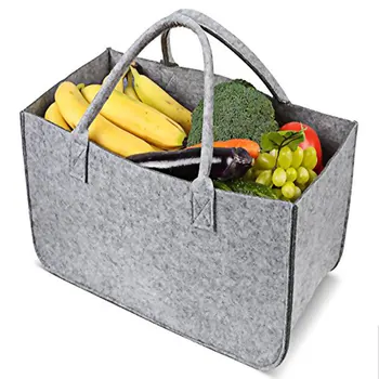 

Portable Durable Thickened Felt Firewood Wood Travel Storage Bag Outdoor Camping Log Carrier Tote Bag grey Color