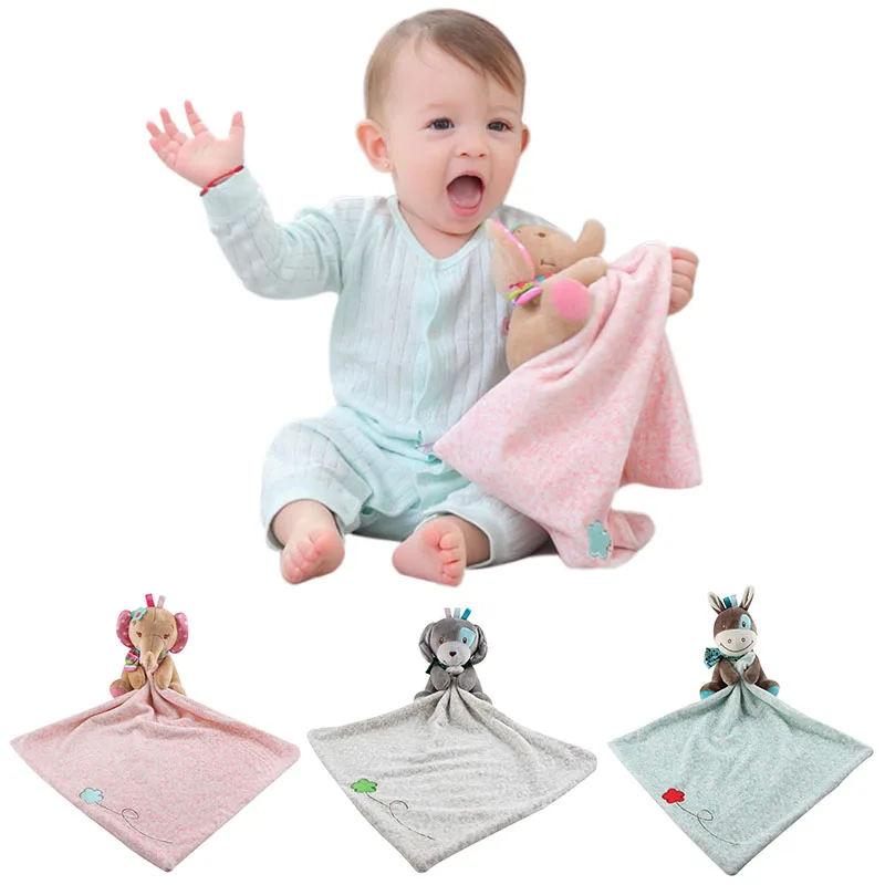 

Plush Baby Towel Newborn Towel Grasping Soft Doll Baby Hand Towel Rattle Toys Cute Infant Toys Baby Care 3 style