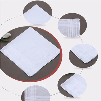 

12 Pcs Men Women 100% Cotton Handkerchiefs Soft Washable White Handkerchiefs Hand Towel