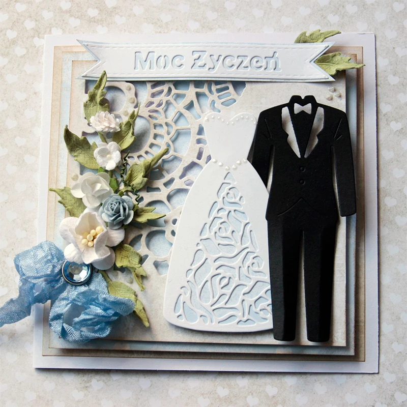 Wedding Suit Dress Die Metal Cutting Dies DIY Etched Dies Craft Paper Card