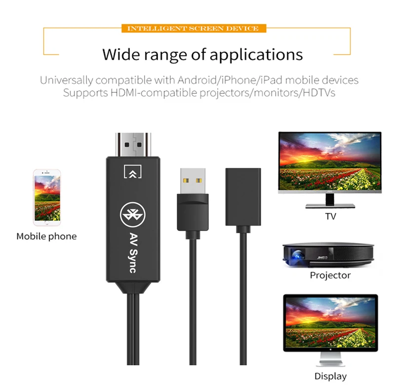 VGA HDMI Кабель-адаптер для IPhone 11 Pro Max XS XR 6 7 8 для huawei P20 P30 samsung S8 S9 S10 IOS type C Android Phone To tv