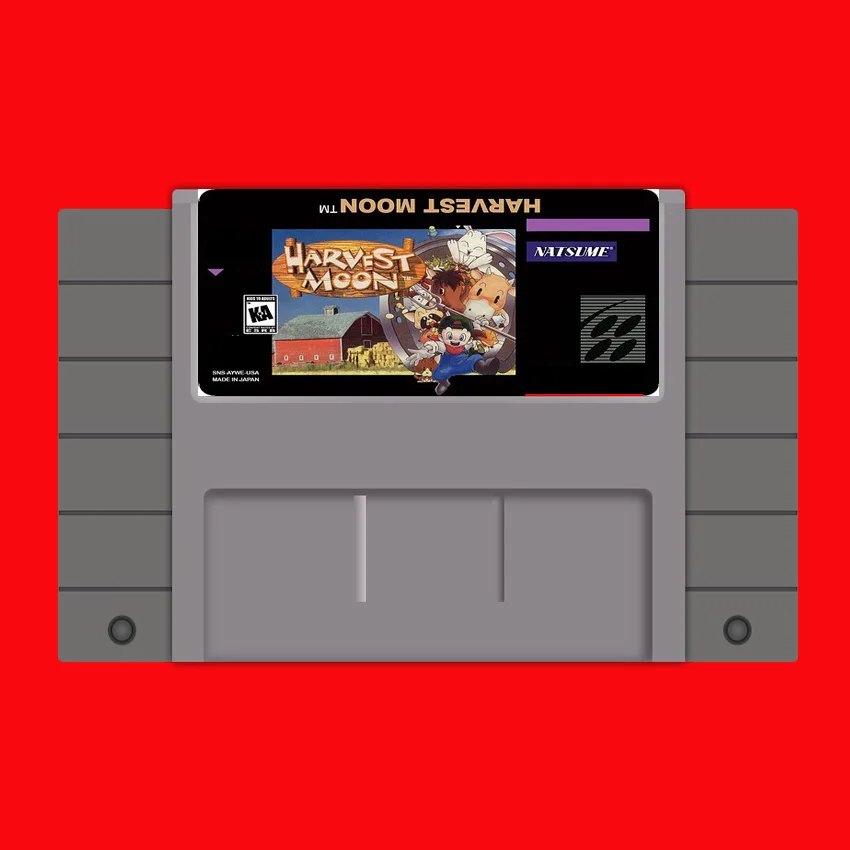 

Save File Harvest Moon 16 bit Big Gray Game Card For USA NTSC Game Player