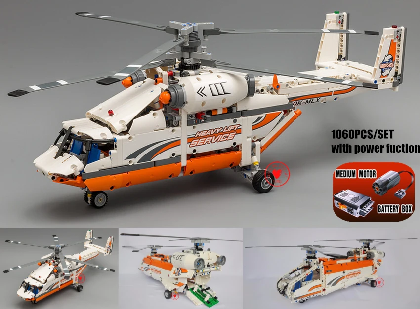 

Lepin 20002 technology series mechanical group high load helicopter blocks Compatible With 42052 Boy assembling DIY toys for Kid