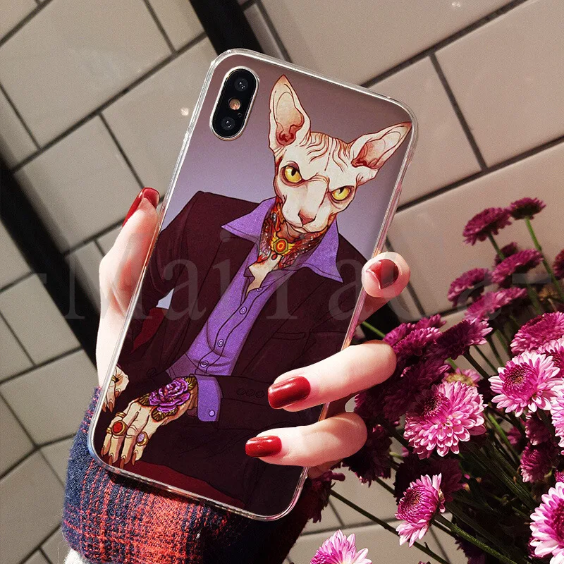 Модный чехол для телефона MaiYaCa Sphynx Mr. Cat для Apple iPhone 8 7 6 6S Plus X XS max 5 5S SE XR - Цвет: 2