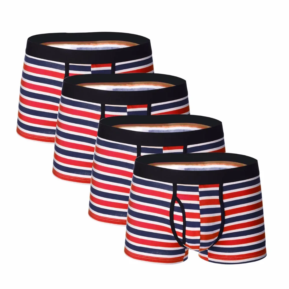 

4pcs/lot Striped Men Underwear Boxers Cotton Man Short Breathable Winter Shorts Boxers Male Underpants Lots