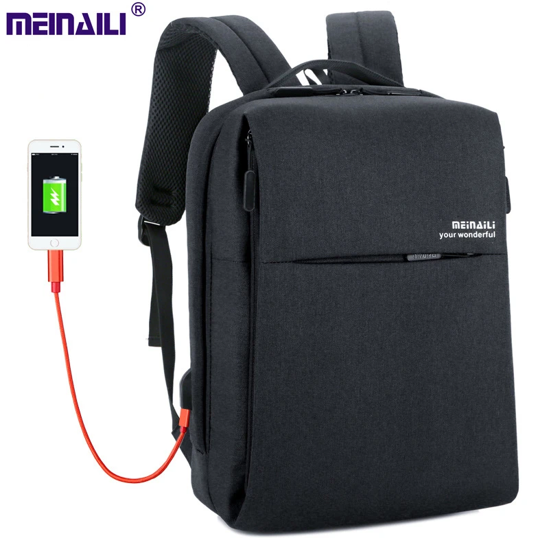 

Backpacks Men boy Business Bags Multilayers pockets USB charge Travel business commuting Polyester strong School laptop bag pack