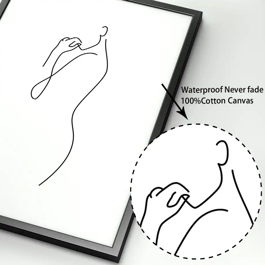 Sexy Woman Curve Sketch Art Canvas Print Poster Black And White Abstract Art Linear Picture Painting Home Room Decoration