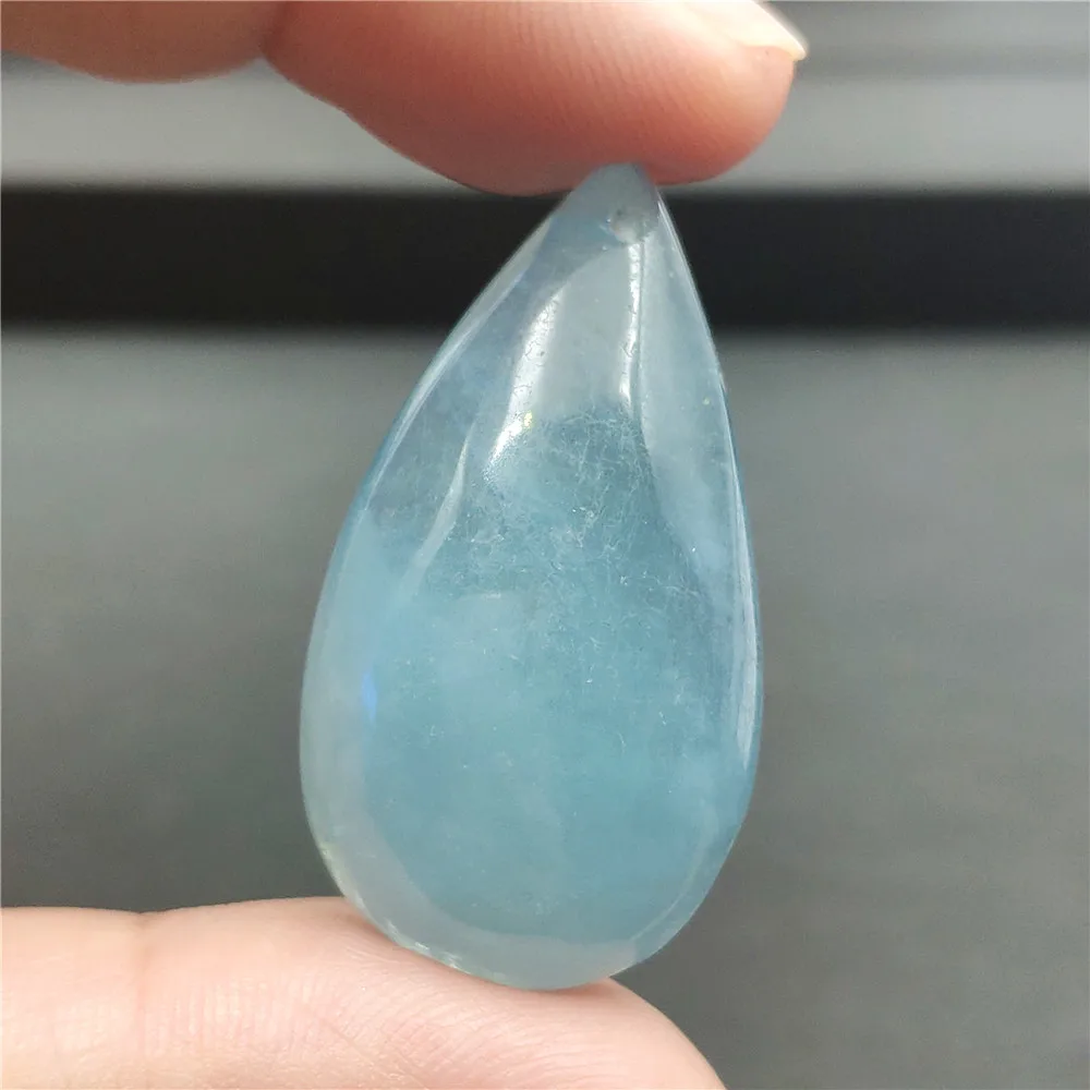 

Genuine Natural Blue Clear Aquamarine Pendant Woman Man 36x20x9mm Gemstone Fashion Water Drop Beads Healing Stone AAAAAA