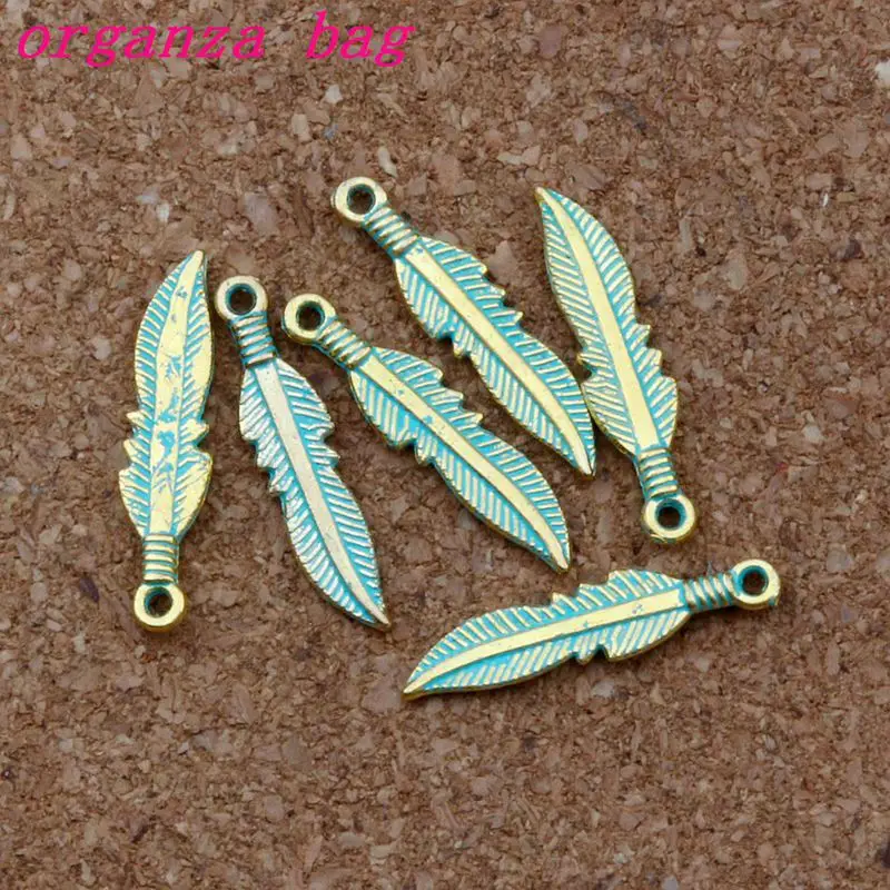 150Pcs Feather Charms Pendants For Jewelry Making, Earrings, Necklace And Bracelet 5.5x24.5mm A-378