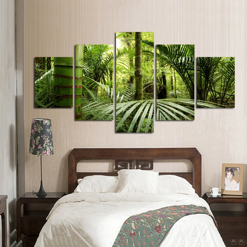 Modern-Decoration-Modular-Canvas-Pictures-5-Pieces-Nordic-Natural-Green-Forest-Scenery-Paintings-Wall-Art-Poster (1)