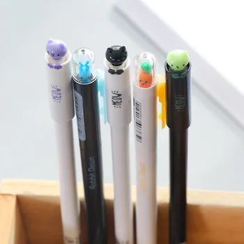 

4 pcs/Lot Cute Carrot rabbit black ink gel pen Lucky cat Kawaii stationery zakka Office material escolar school supplies
