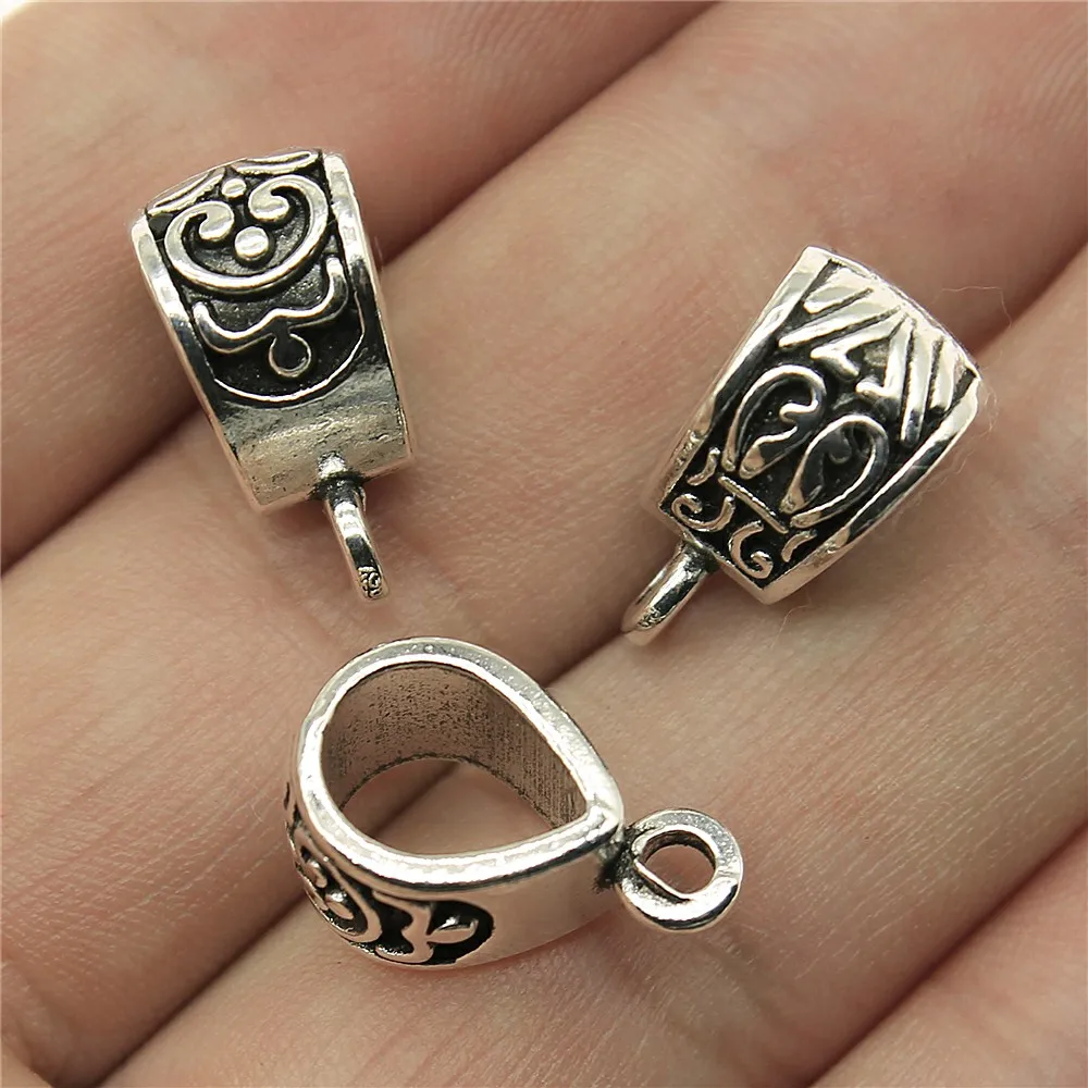 WYSIWYG 8pcs 18x11x9mm Connector European Bail Beads Antique Silver