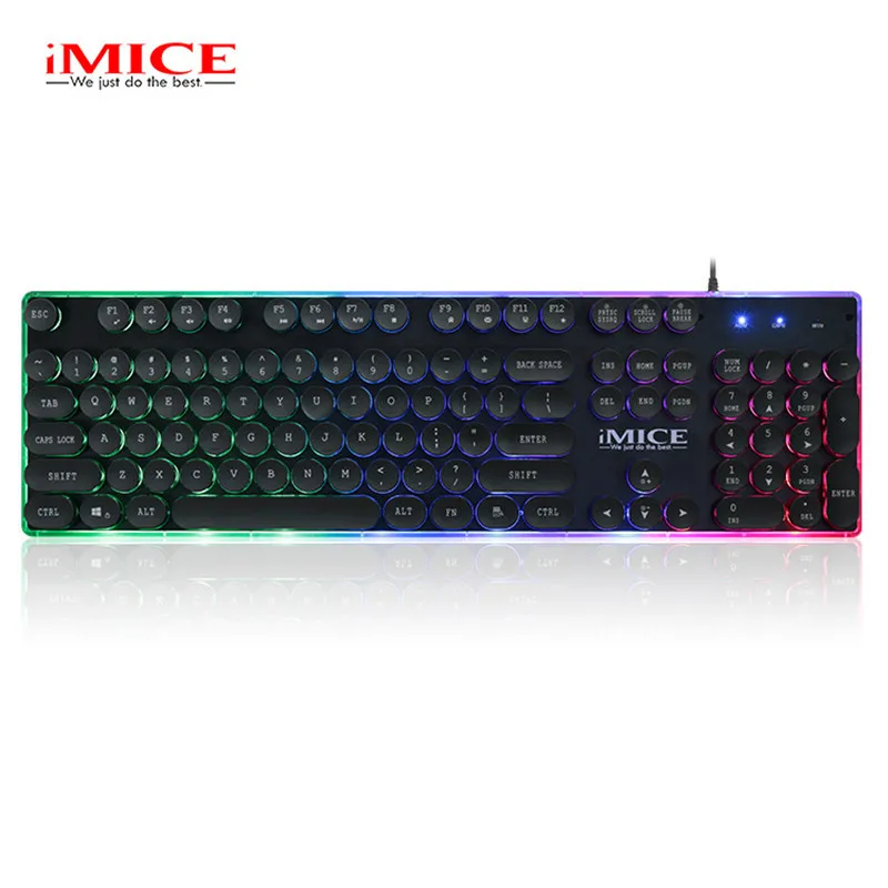 

AK-700 USB Wired Gaming Keyboard with LED Backlit Keycaps Teclado Gamer Mechanical Feel Keyboard For Overwatch LOL PC Games