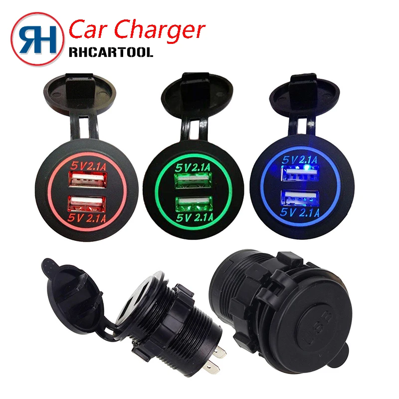 

Super Car Moto Charger USB 12/24V Black Waterproof Auto Car Cigarette Lighter Socket For Mobile Motorcycle Free Shipping