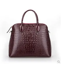 2015 crocodile pattern genuine leather women fashion handbag female patent leather tote bag designer brand casual shoulder bag