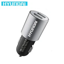 HYUNDAI MiNi Car Charger 5V 3.1A Quick Car-Charger Dual USB Port Cigarette Lighter Adapter For iPhone Samsung iPad GPS