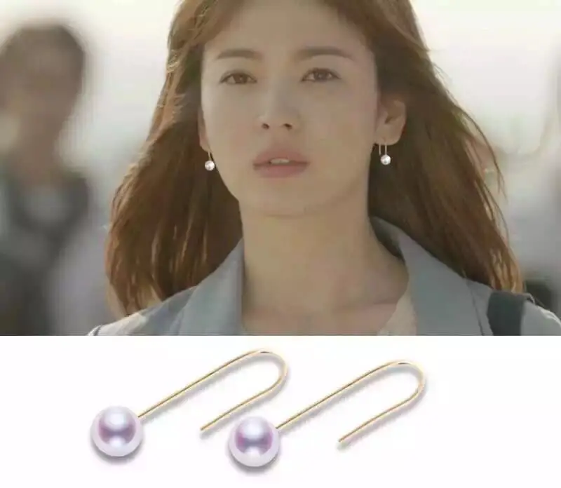 

Eternal wedding Women Gift word 925 Sterling silver real The natural pearl earrings earring sun descendants moneyof So