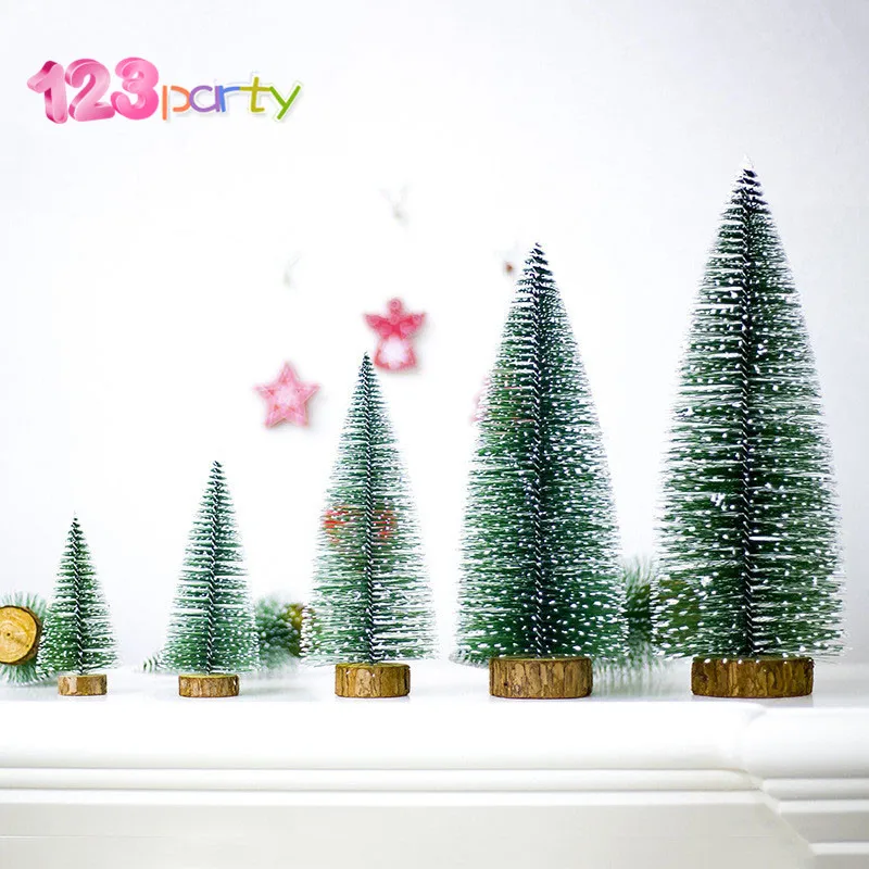 

123 Party 1pcs Mini Snow Christmas Tree Decor Christmas Party Decoration Happy New Year Home Party Table Decoration Supplies