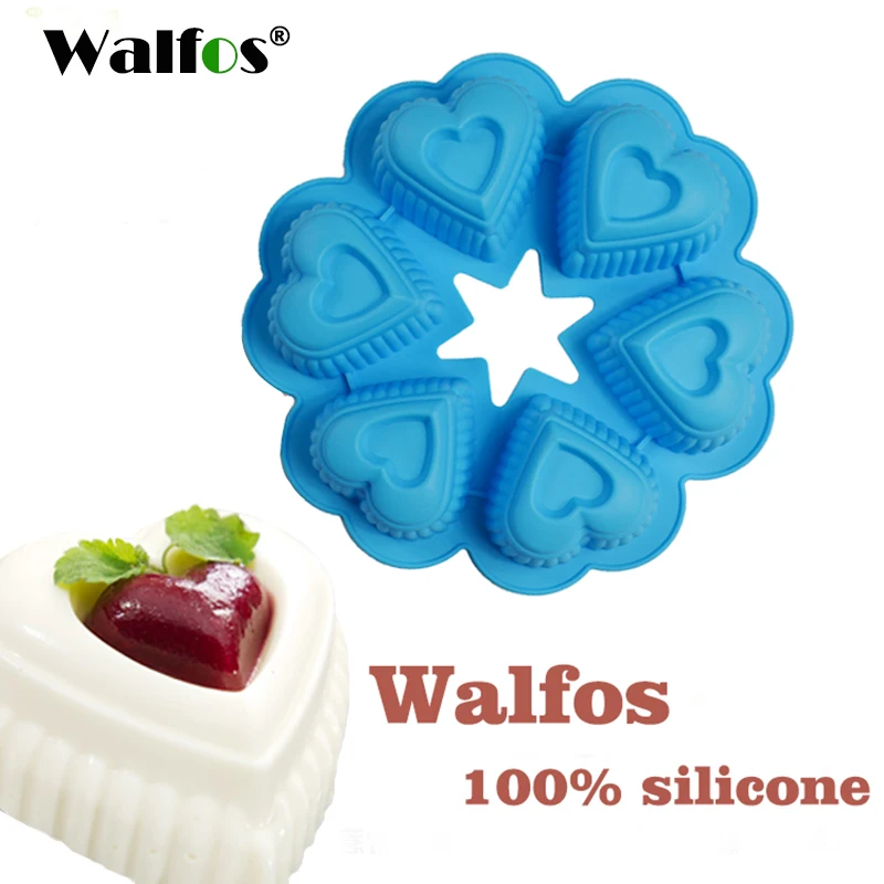 

WALFOS 25*25*4.5cm DlY heart Shape Silicone Cake Mold Baking Tools Bakeware Maker Mold