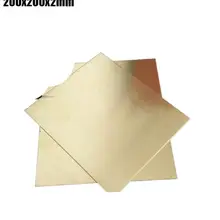 200x200x2 мм высокая прочность латунная пластина заклепки гайка тонкий ломтик латунная бумажная пластина 1 шт