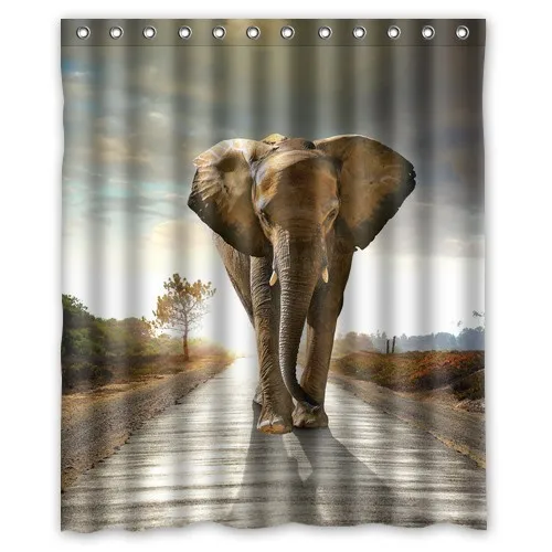 Водонепроницаемая занавеска для ванной комнаты с изображением слона на заказ s 36x72, 48x72, 60x72, 66x72 дюймов