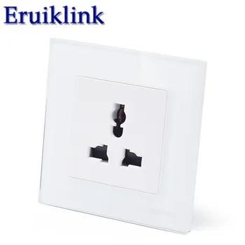 

EU UK AU US Standard Electrical Outlet 86mm * 86mm,Wall Crystal Glass Panel Power Socket Plug Grounded