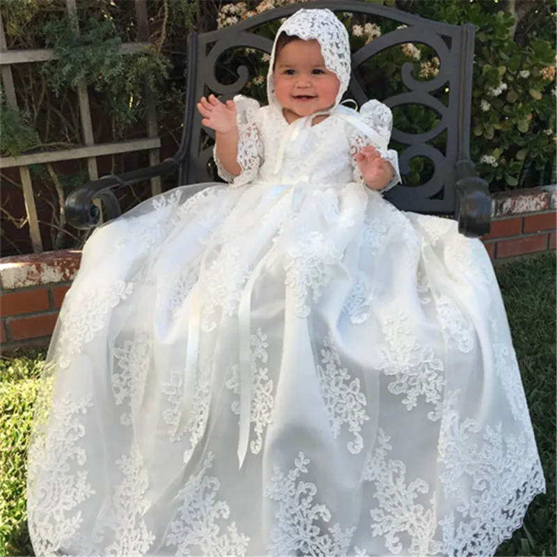 New Baby Girl Centennial Party Dress Bead Dress Lovely Princess Birthday Party Eucharist Embroidered Flower Party Dress