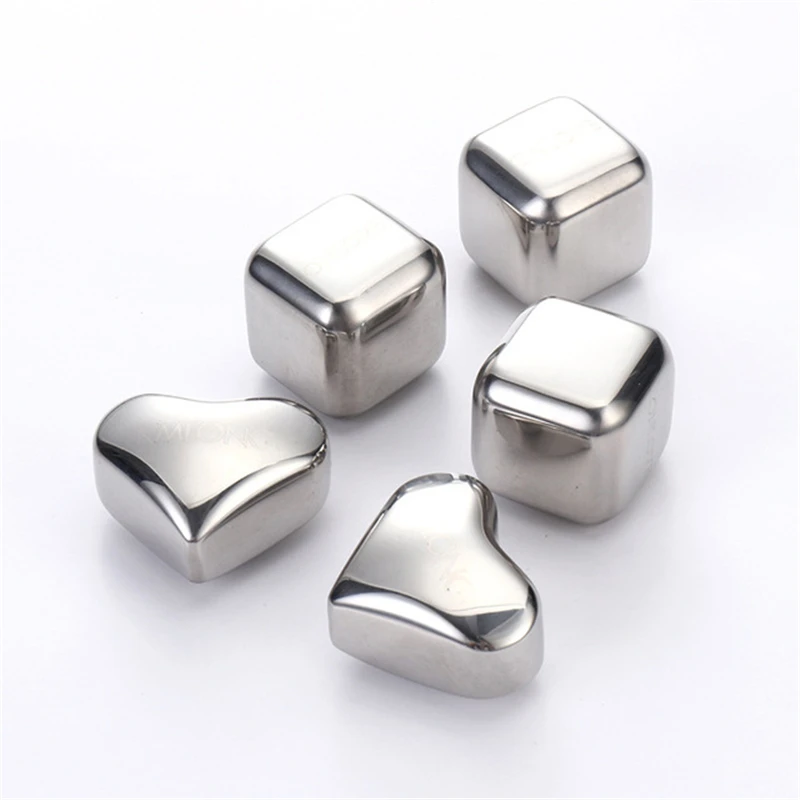 

304 Stainless Steel ice Cubes Red Wine Ice Grain Whiskey Ice Wine Stone Fast Freezing Ice Bucket Iinternal Contain Coolant