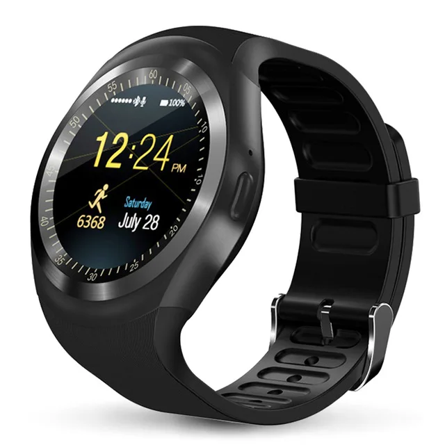 Y1 plus Bluetooth Смарт часы для мужчин женщин Relogio SmartWatch Android телефонный звонок GSM Sim пульт дистанционного управления камерой информация Спорт Шагомер - Цвет: Черный