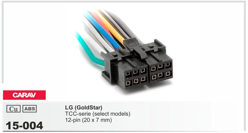 CARAV Carav 15-004 Car ISO Harness Head Cable for LG(GoldStar) TCC-series Stereo Radio Wire Adapter Plug Wiring Connector Cable