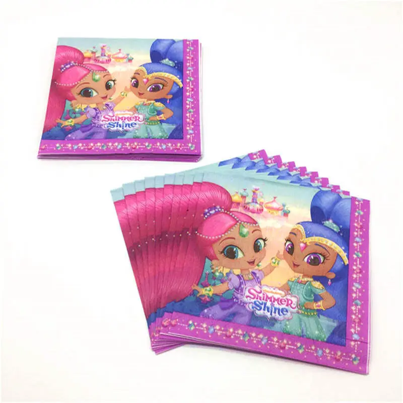 Shimmer and Shine тема 176 шт. чашка пластина салфетка соломенный Рог выдувная Кепка детская вечеринка на день рождения детский душ декоративный баннер поставка