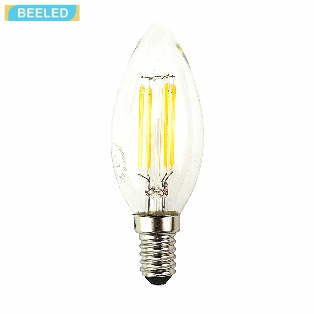 E14 теплый белый холодный LED лампа накаливания свеча свет 2700k прозрачное стекло